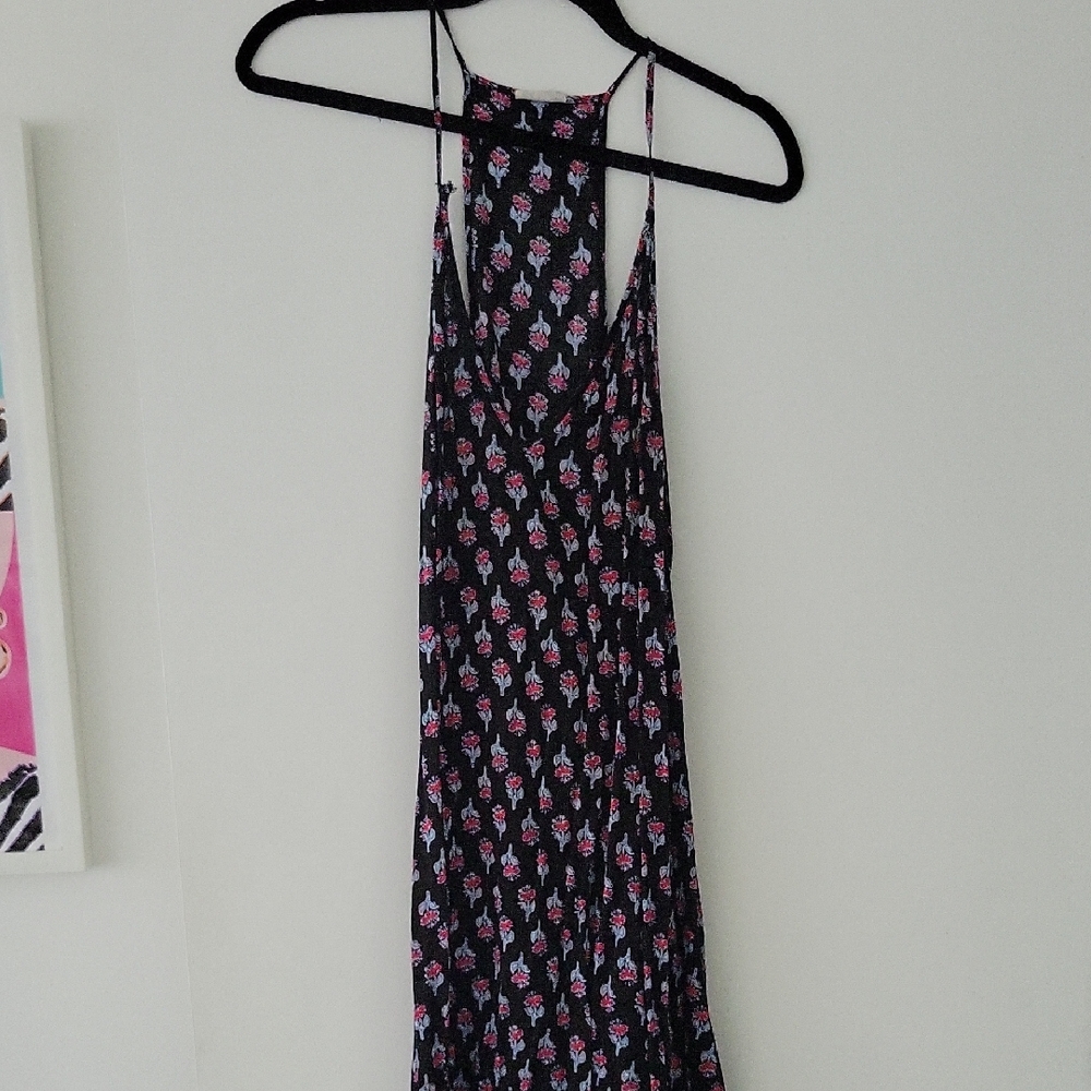 Free People Floral Black Dress, Or Bathing Suit Cover Up.